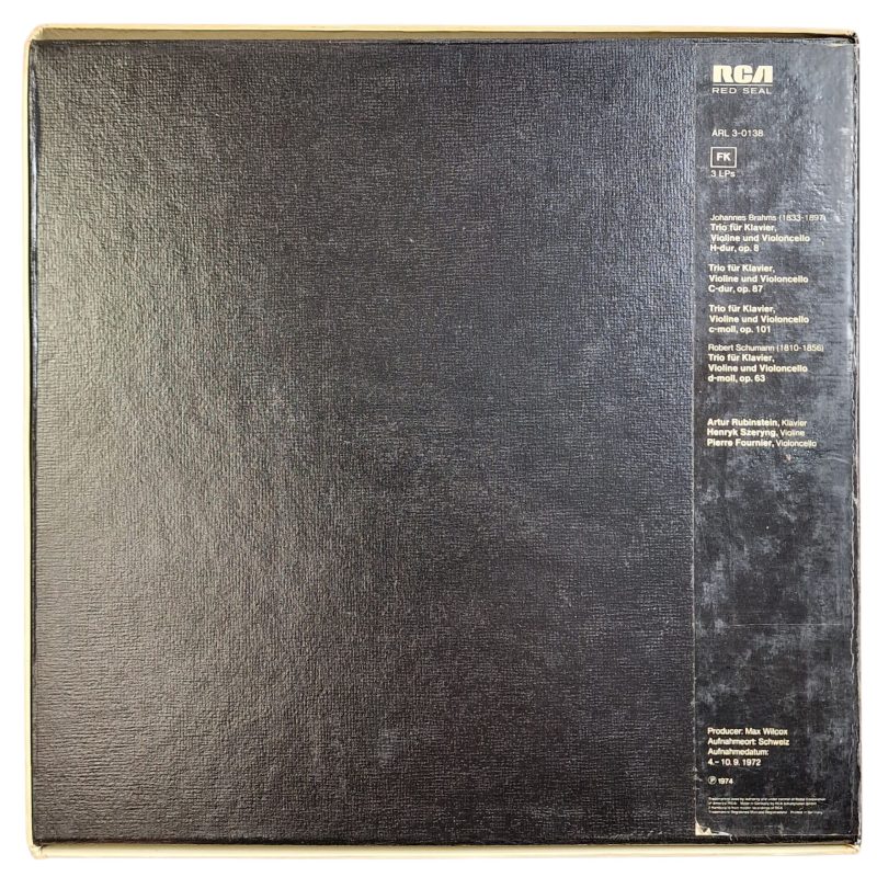 Rubinstein - Szeryng - Fournier - Brahms: The Three Trios / Schumann: Trio in D Minor (1974)