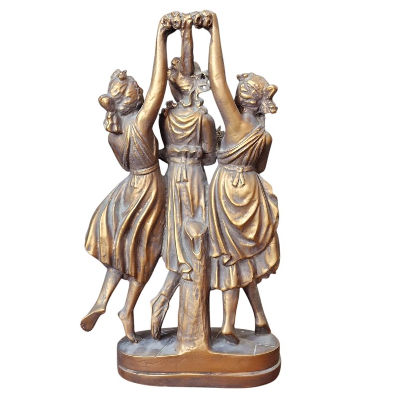 Estátua decorativa das Três Graças em resina bronzeada