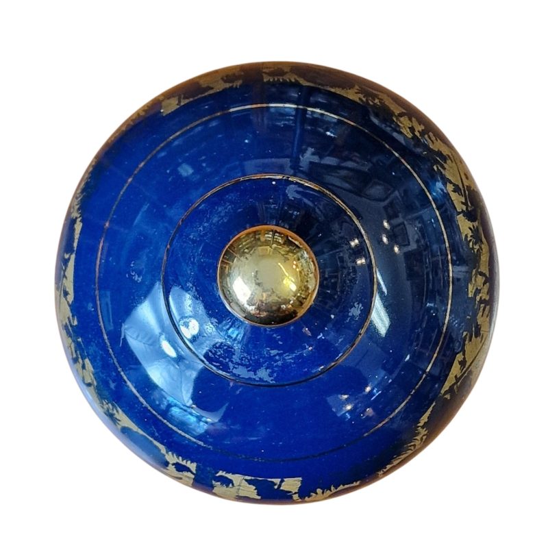 Pote cerâmico azul com cenas douradas – Il Verrocchio, Florença, Itália
