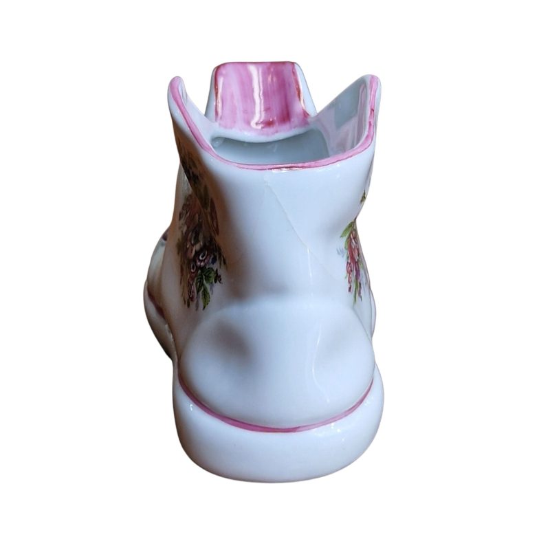 Sapato Decorativo em Cerâmica com Motivos Florais