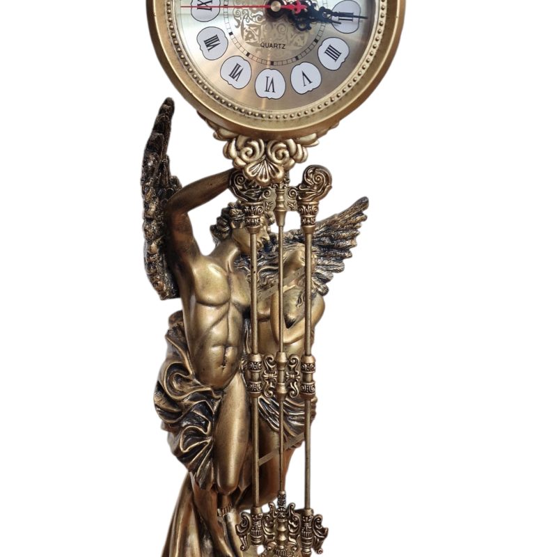 Relógio de Pêndulo com Escultura de Anjos – Estilo Clássico Dourado