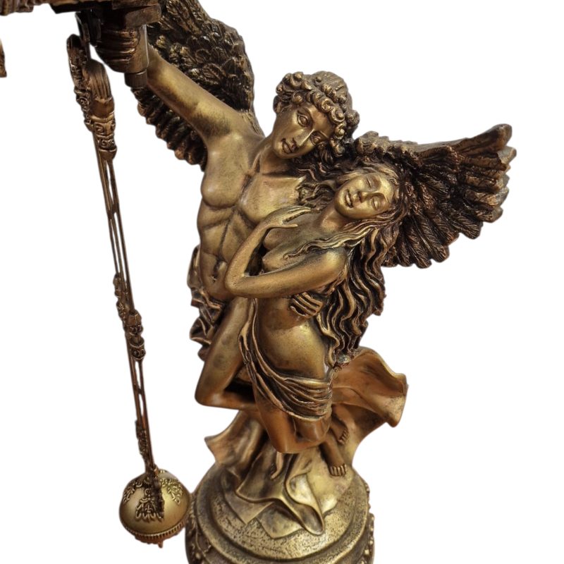 Relógio de Pêndulo com Escultura de Anjos – Estilo Clássico Dourado