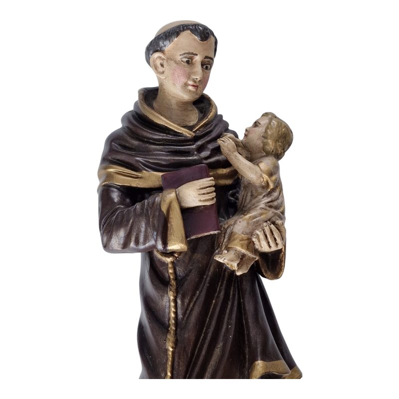Santo António com o Menino Jesus em Marfinite Policromado – 40 cm