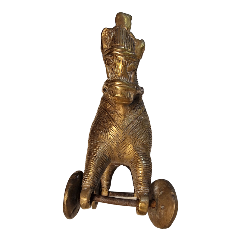 Cavalo de Bronze Tradicional Indiano "Khilauna Ghoda" – Rajastão – Meados do Século XX