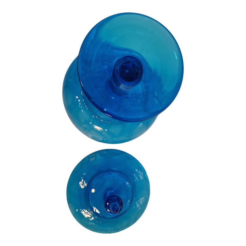 Bomboneira em vidro azul translúcido soprado – 31,5 cm (com tampa)