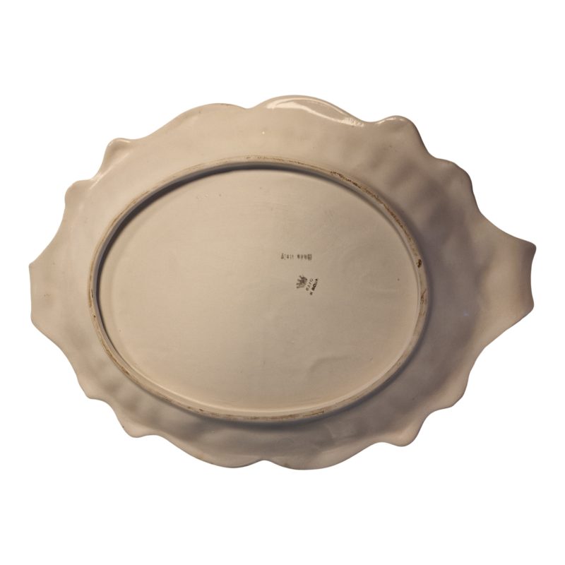 Terrina Capodimonte com base e flores aplicadas à mão – Made in Italy – 25 cm altura x 38 cm largura