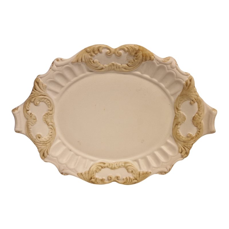 Terrina Capodimonte com base e flores aplicadas à mão – Made in Italy – 25 cm altura x 38 cm largura