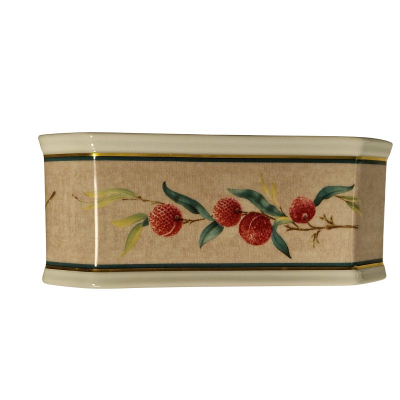 Caixa “Ricardo” – Coleção Lychee – Vista Alegre – Porcelana branca de alto brilho – 18,5 × 13 × 9 cm