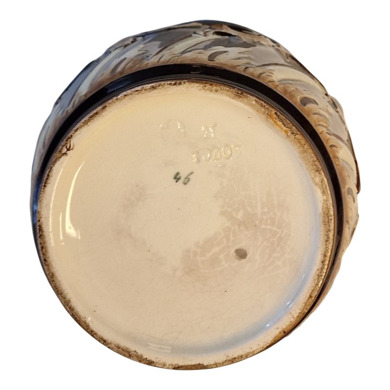 Biscoiteiro Vitoriano em Stoneware Esmaltado – Provável Inglaterra ou Alemanha (c.1880–1910)